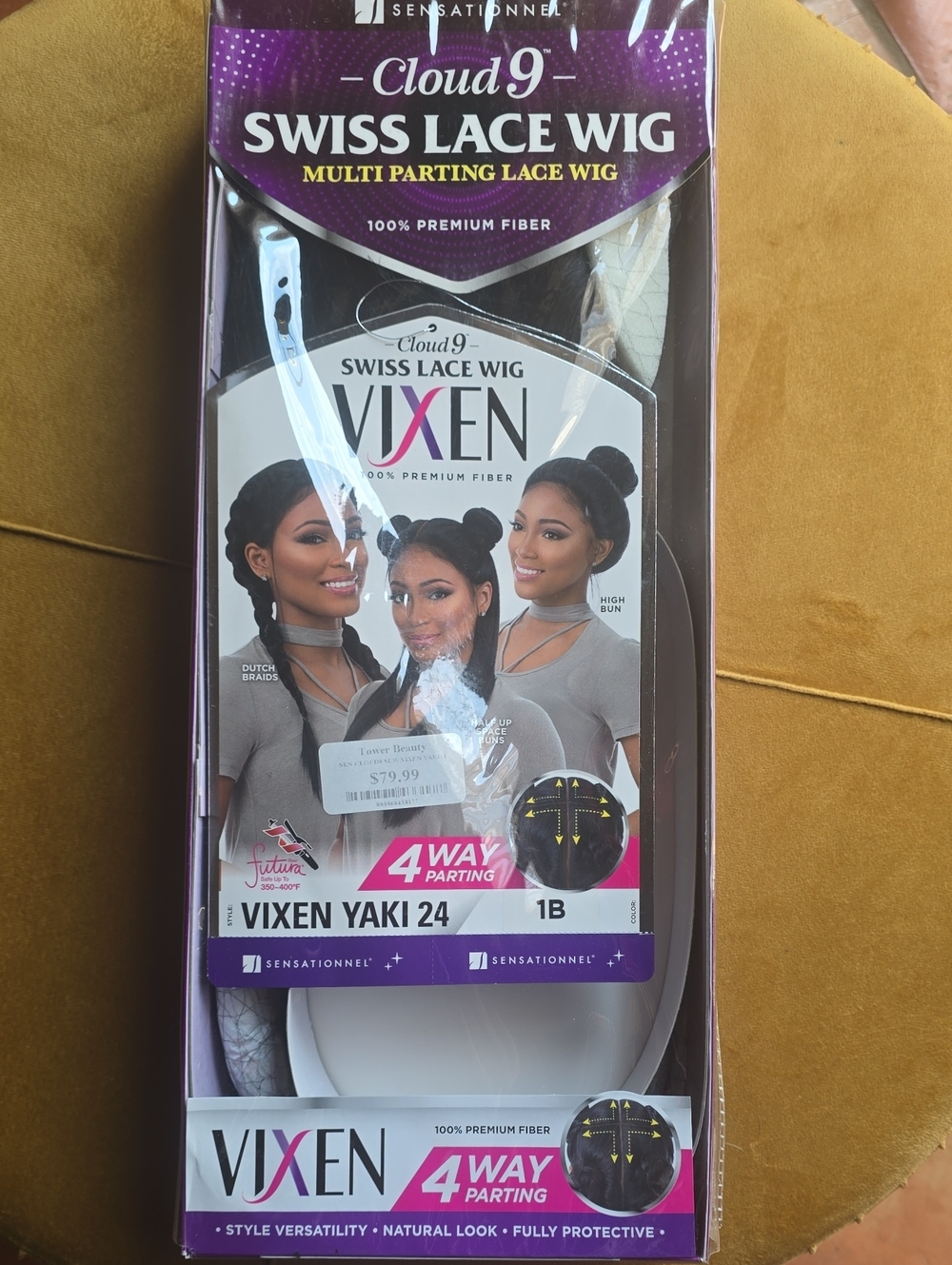NWT Cloud 9 Vixen Swiss Lace Wig - Yaki 24 (1B)